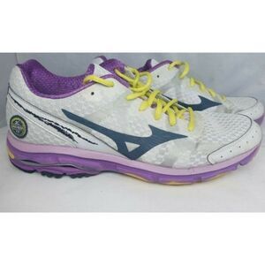 Mizuno Wave Rider 17 Women's Sz‎ W 10 Lightweight Running Shoes White BLK/Purple
